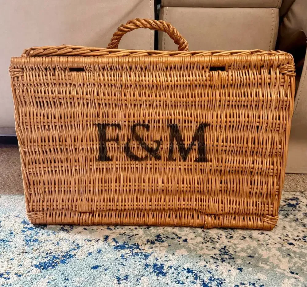 Fortnum & Mason Medium Wicker Hamper Picnic Basket (missing straps)